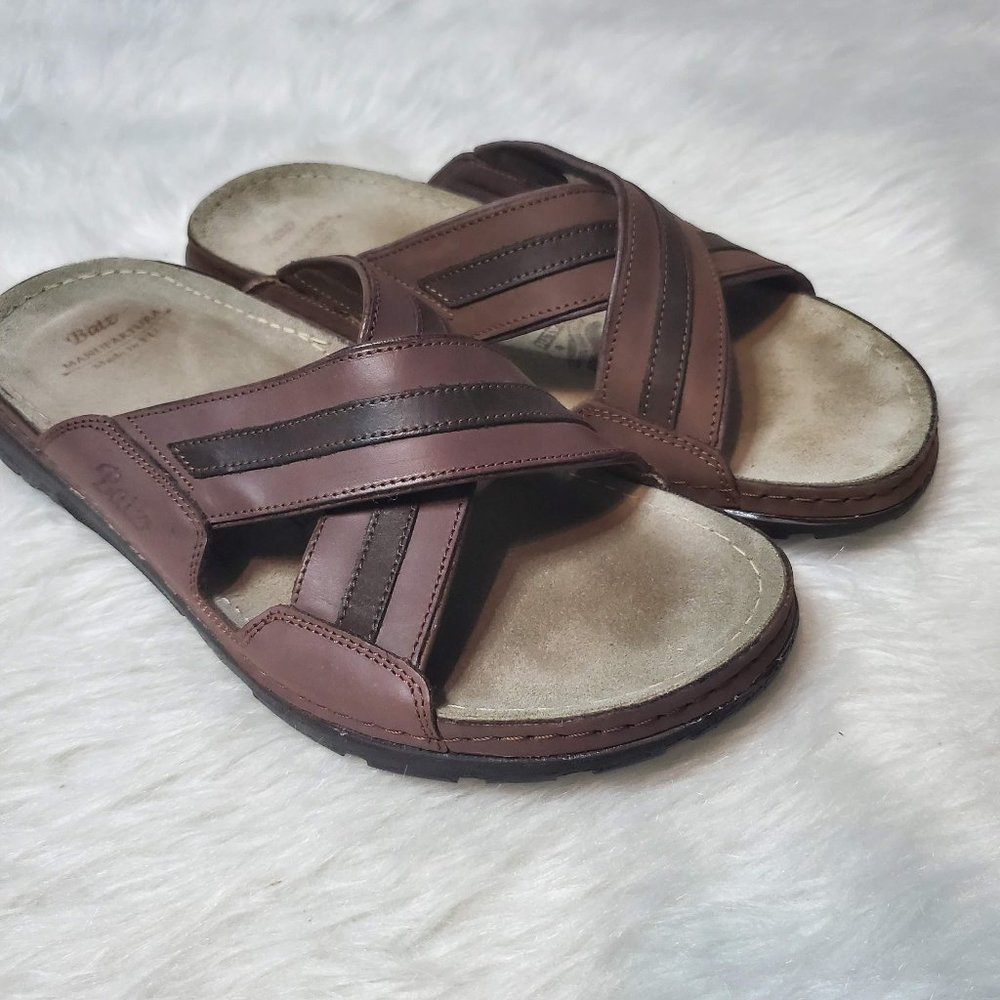 BATZ Alex Handmade Leather Mens Slip-on Sandals Clogs Mules, 41